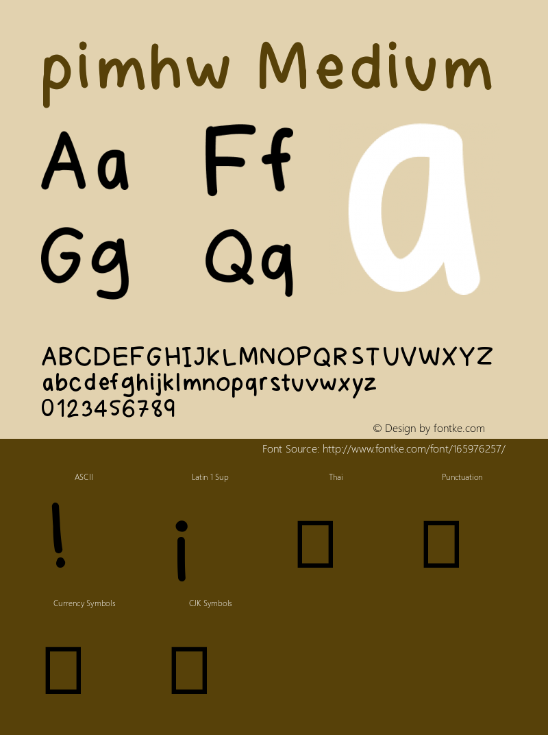 pimhw Version 001.000 Font Sample