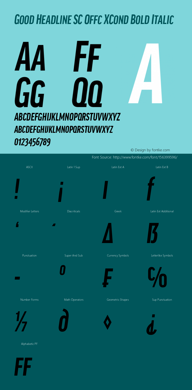 Good Head SC Offc XCond Bold Italic Version 7.504; 2014; Build 1020 Font Sample