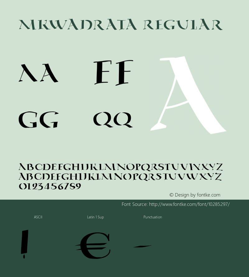 MKwadrata Regular 1.0 Font Sample