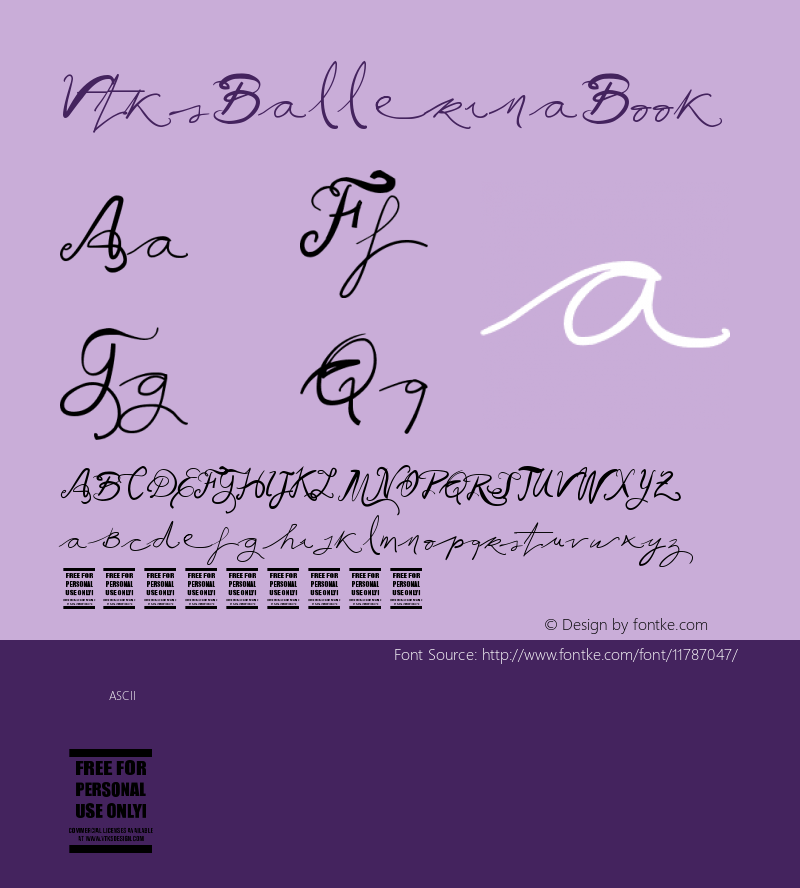 Vtks Ballerina Book Version 1.00 December 14, 20 Font Sample