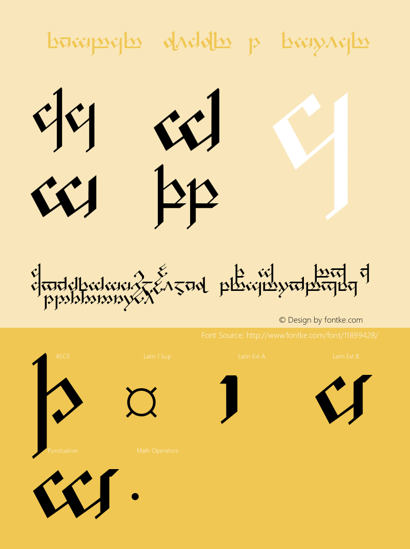 Tengwar Noldor-1 Regular Version 1.0 Font Sample