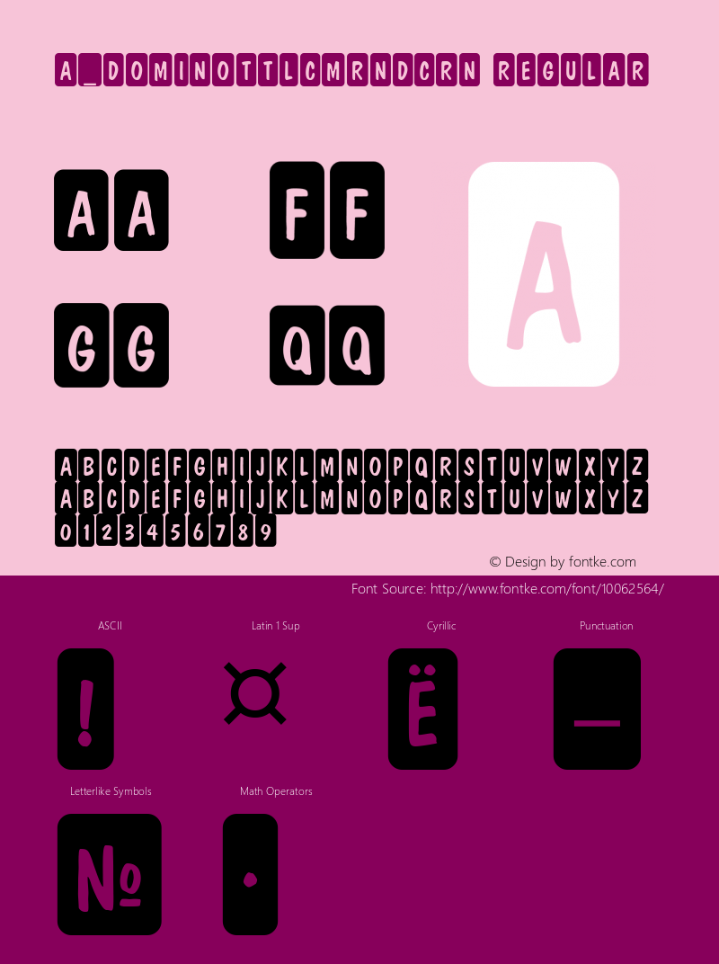 a_DomInoTtlCmRndCrn Regular 01.03 Font Sample