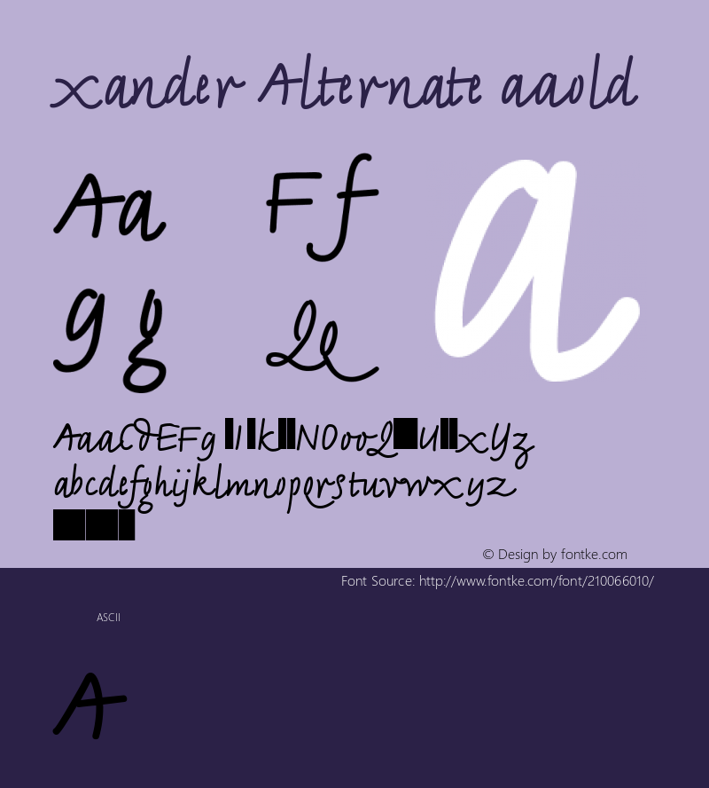 Xander Alternate Bold Version 1.00图片样张