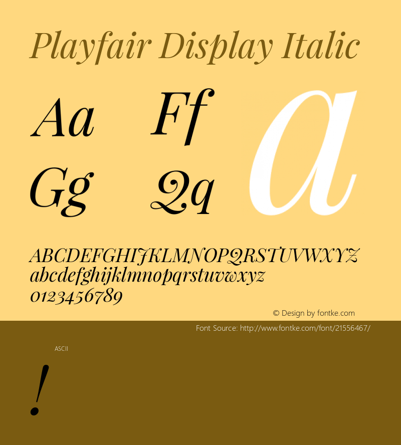 PlayfairDisplay Version 1.0 Font Sample