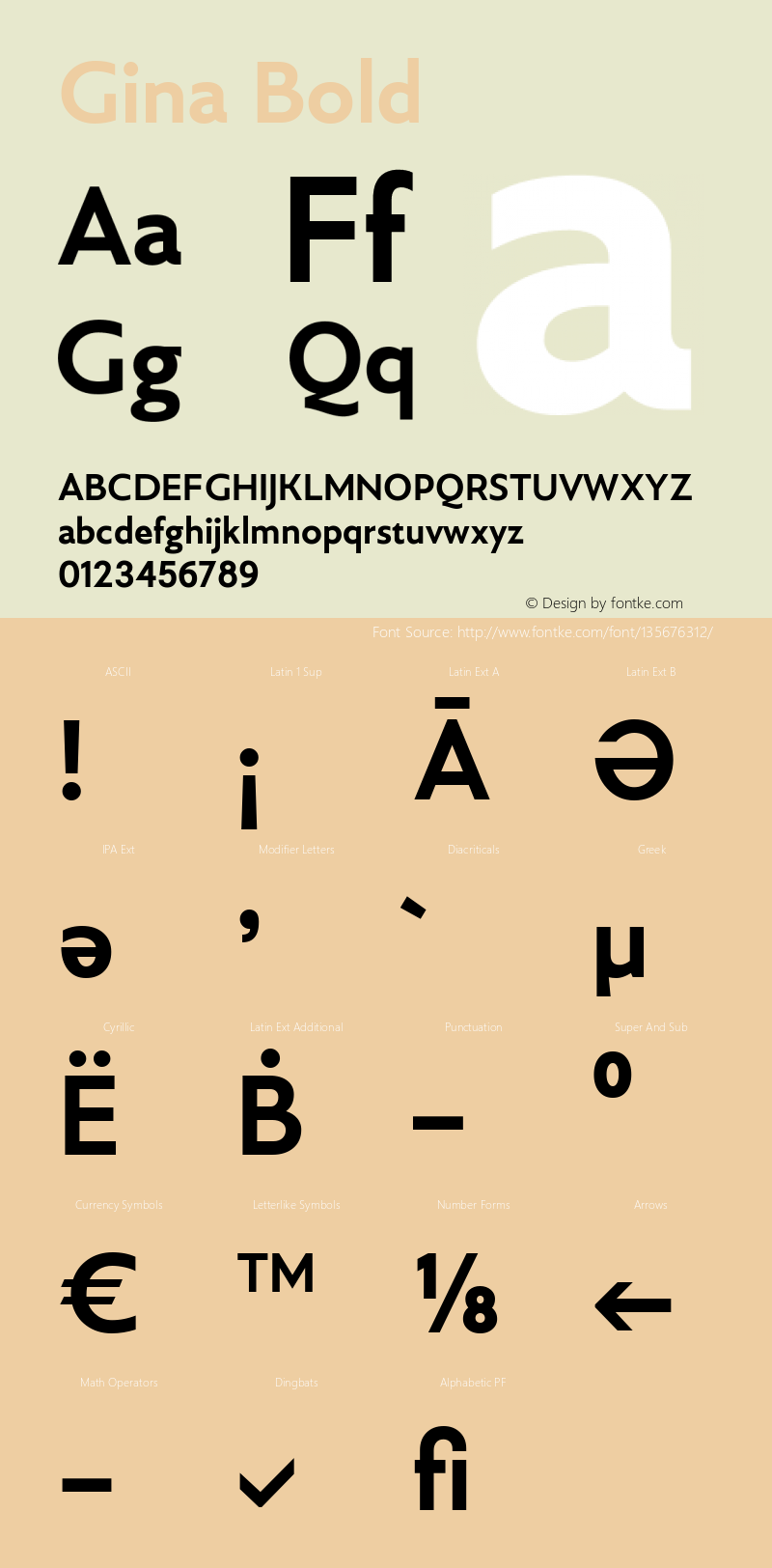 Gina Bold 1.000 Font Sample