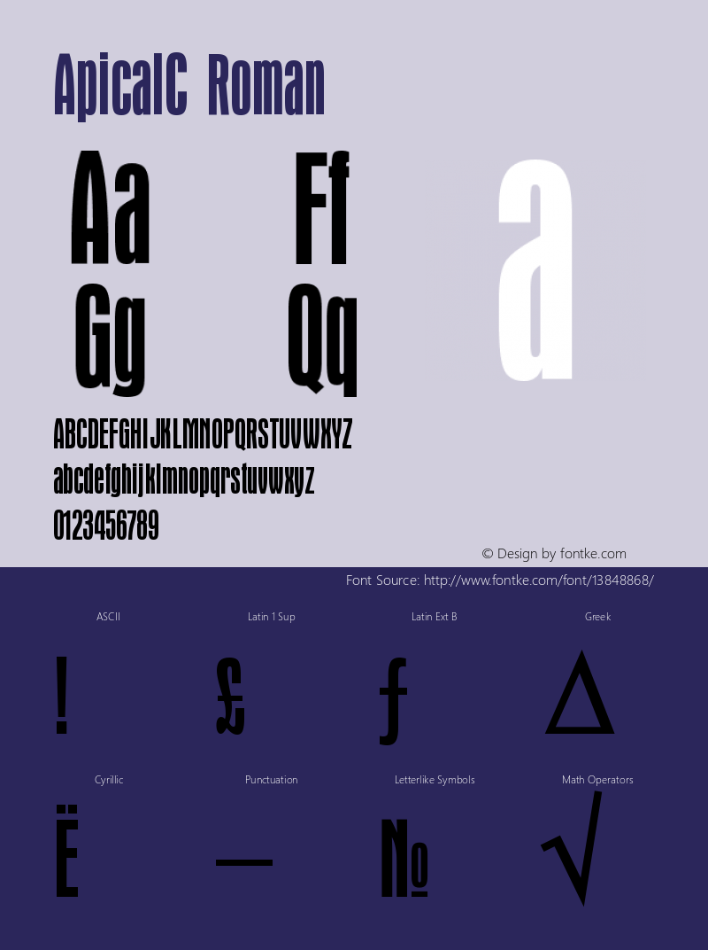 ApicalC Roman Version 001.000 Font Sample