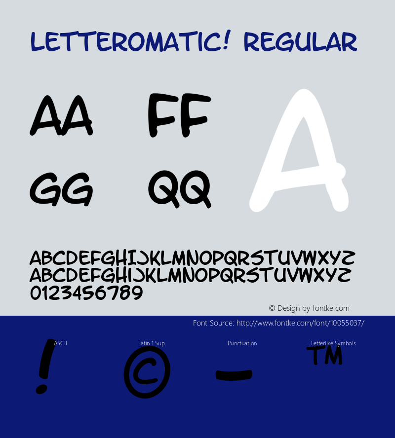 LetterOMatic! Regular Macromedia Fontographer 4.1 9/22/00 Font Sample