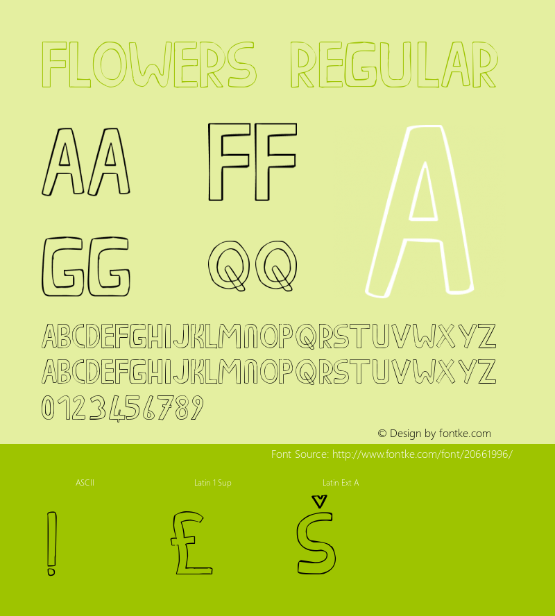 Flowers Version 001.001 Font Sample