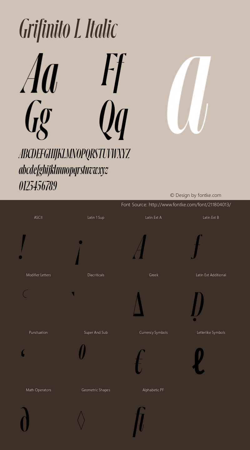 Grifinito L Italic Version 2.002图片样张