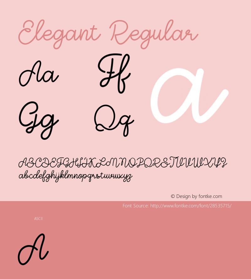 Elegant Version 1.00;February 2, 2019;FontCreator 11.5.0.2422 32-bit Font Sample