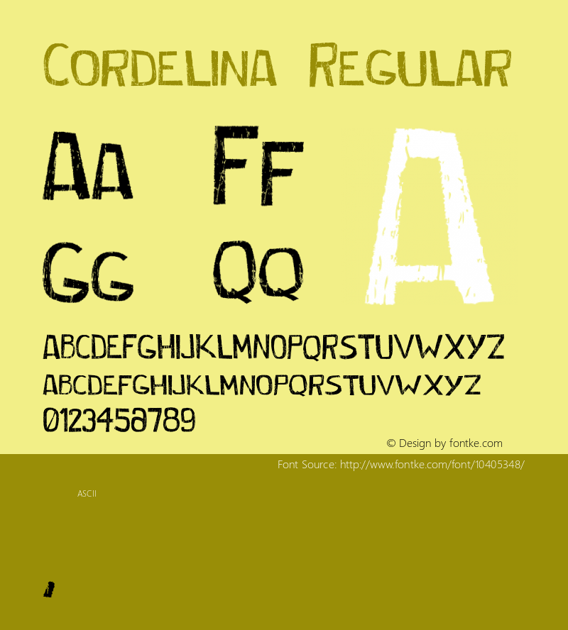 Cordelina Regular Unknown Font Sample