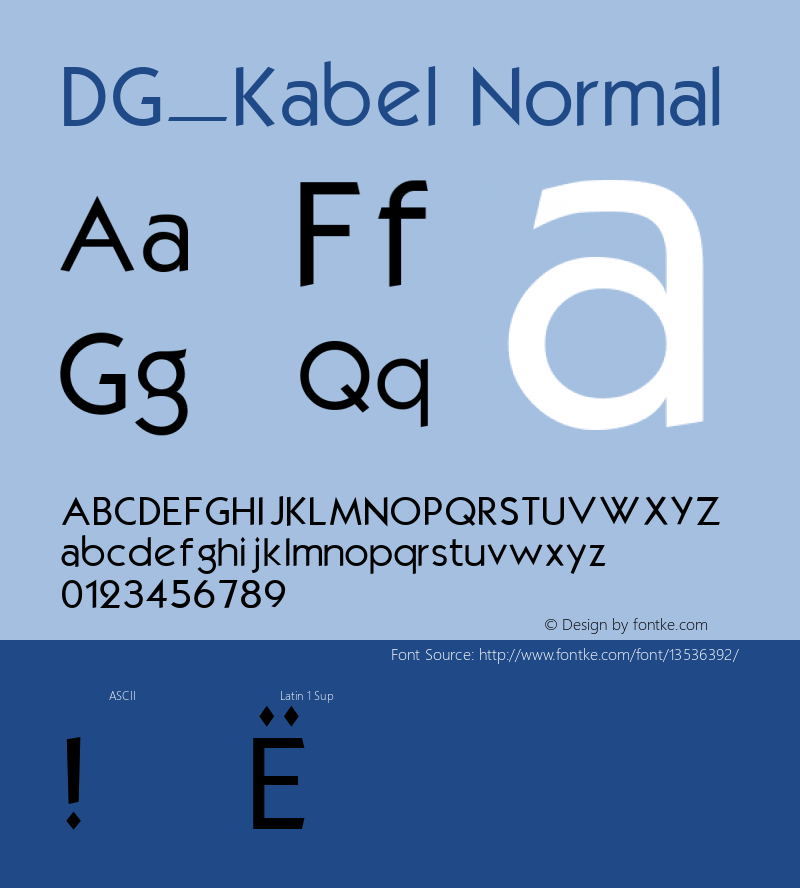 DG_Kabel Normal 1.0 Fri Jun 18 08:53:09 1993 Font Sample