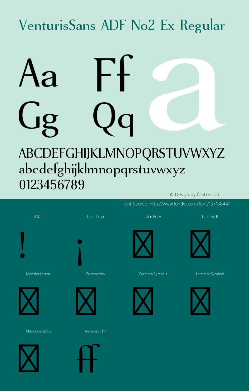 VenturisSans ADF No2 Ex Regular Version 1.005 Font Sample