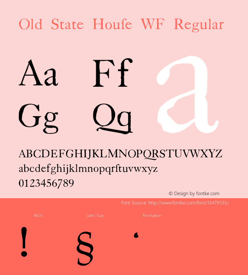 Old State House WF Regular Version 001.001 Font Sample