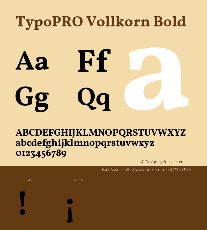 TypoPRO Vollkorn Bold Version 4.015 Font Sample