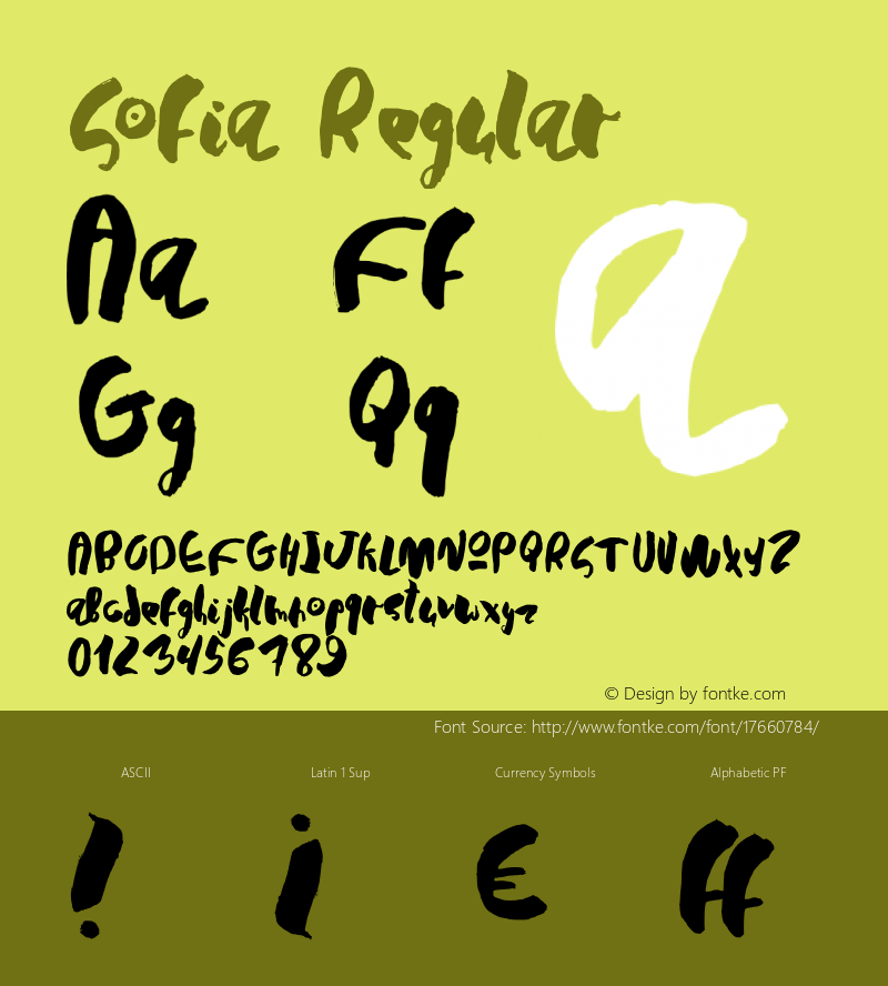 Sofia Regular Version 001.000 Font Sample