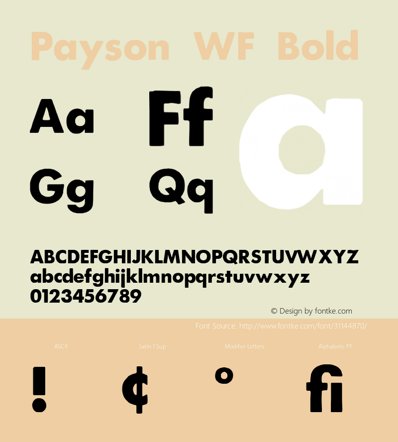 Payson WF Bold Version 1.000 Font Sample