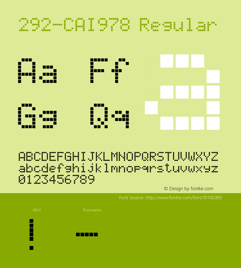 292-CAI978 Regular Version 1.00 September 7, 2000, initial release Font Sample