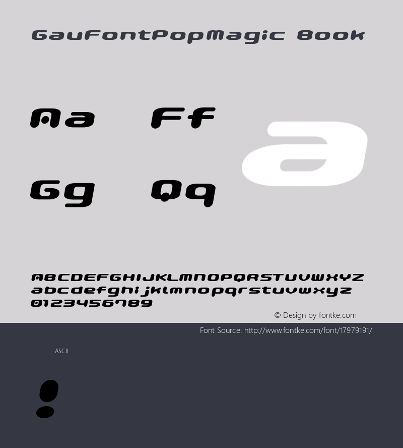 GauFontPopMagic Book Version Macromedia Fontograp Font Sample