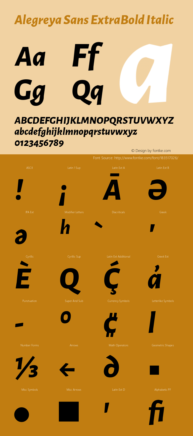 Alegreya Sans ExtraBold Italic Version 2.001;PS 002.001;hotconv 1.0.88;makeotf.lib2.5.64775图片样张