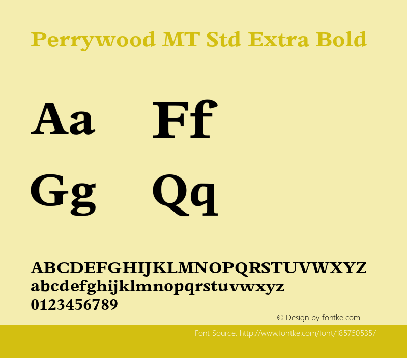 PerrywoodMTStd-ExtraBold Version 2.000 Build 1000图片样张