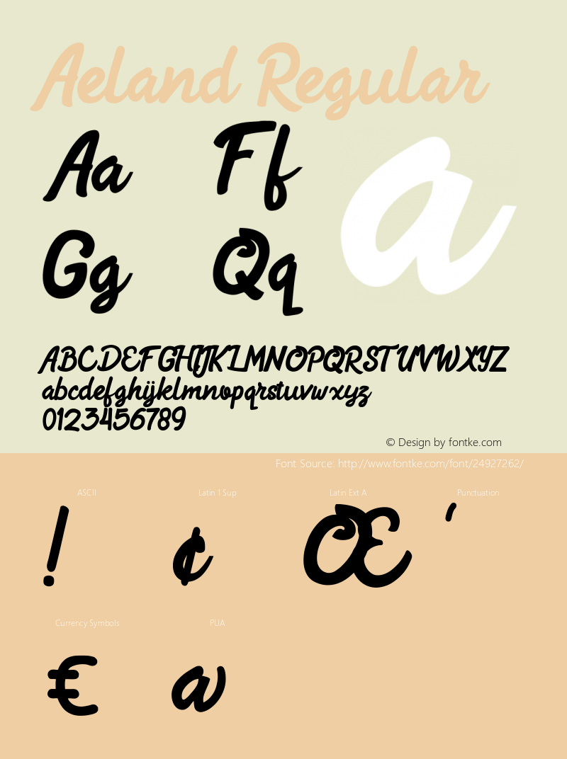 Aeland  Font Sample