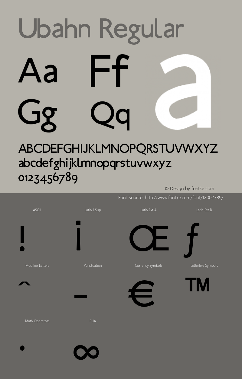 Ubahn Regular 1.1 2004-01-09 Font Sample