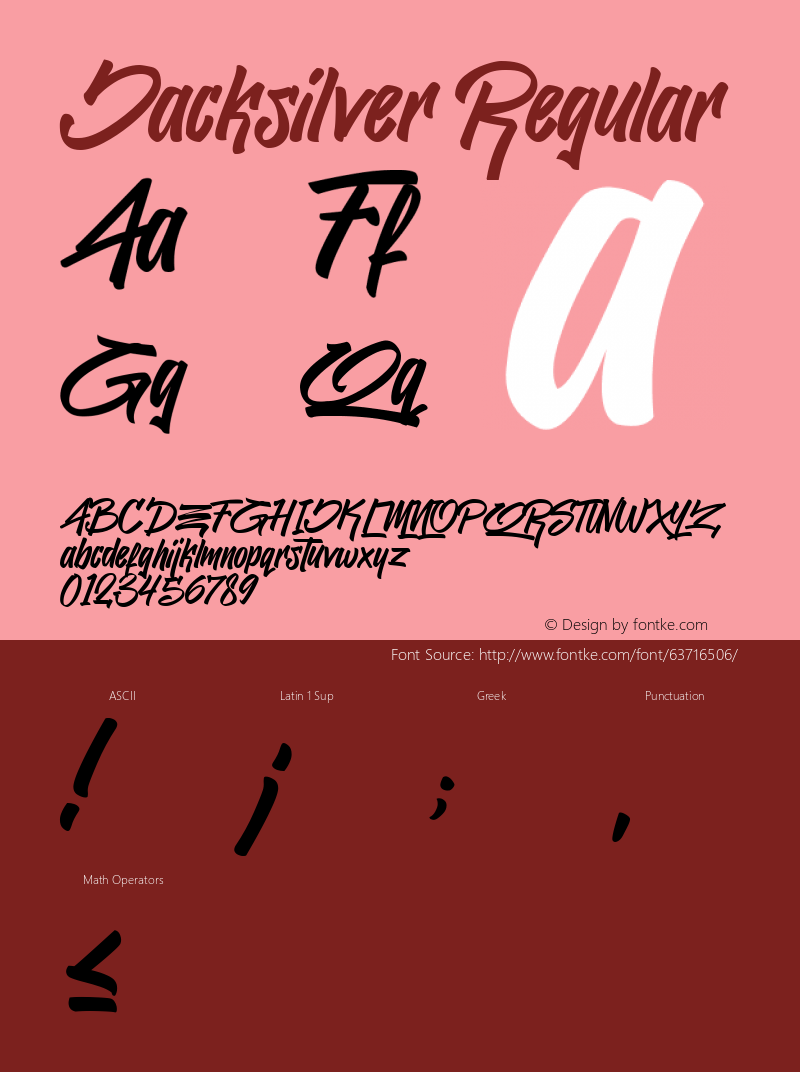 Jacksilver Version 1.00;May 19, 2020;FontCreator 12.0.0.2563 64-bit Font Sample