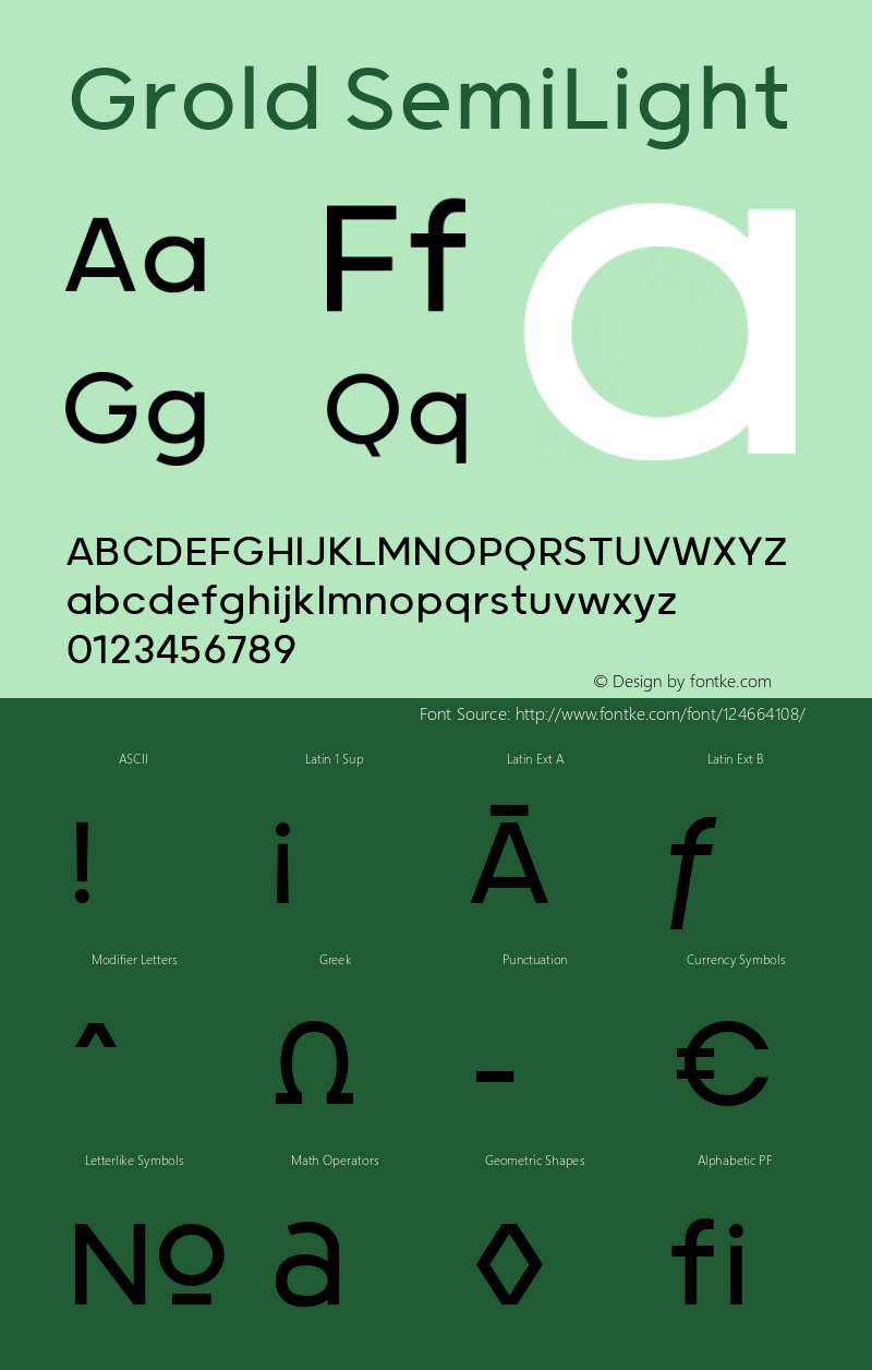 Grold SemiLight 1.000 Font Sample