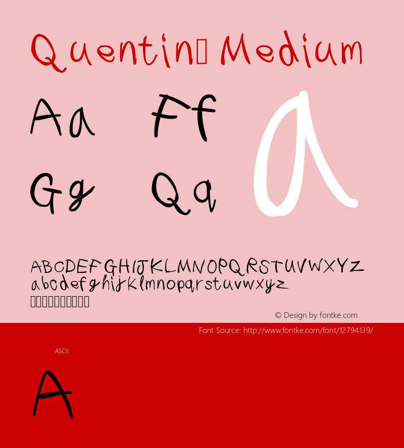 Quentin3 Medium Version 001.000 Font Sample