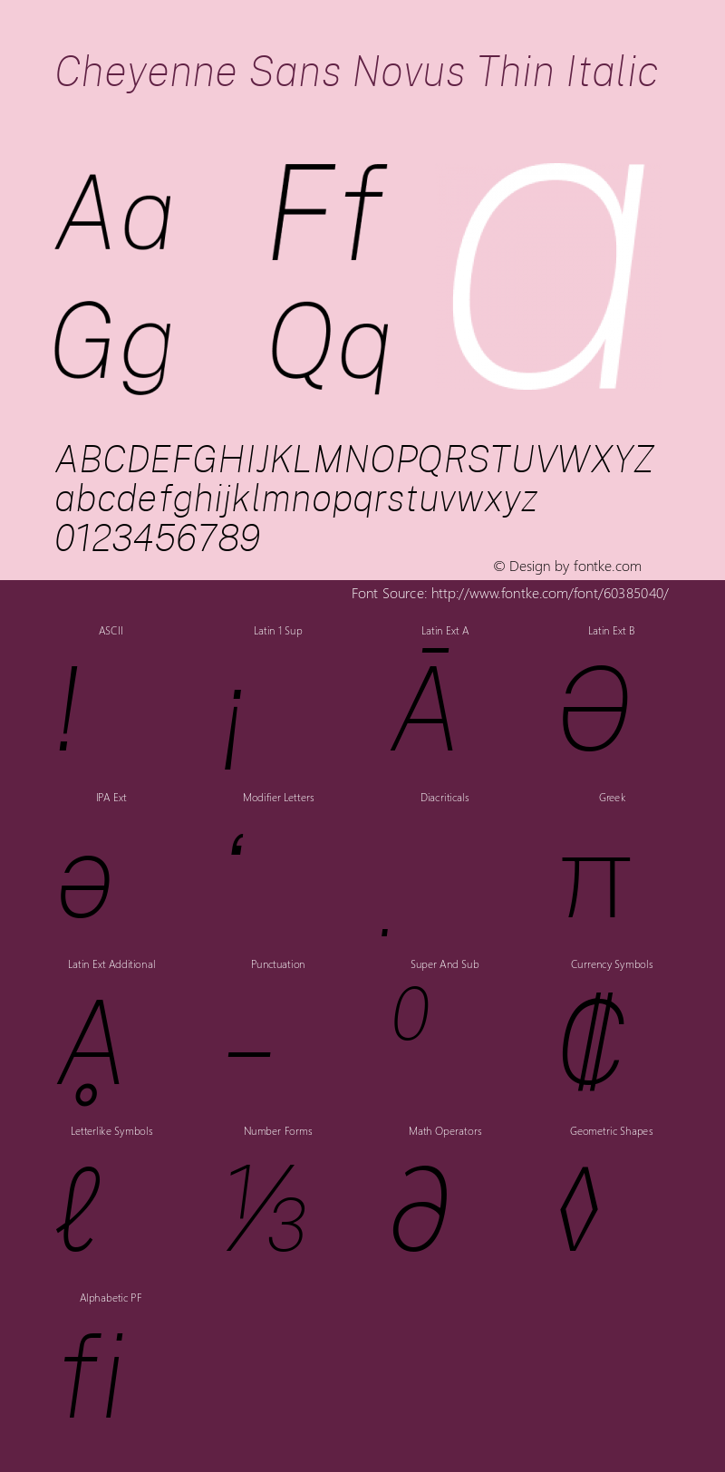 Cheyenne Sans Novus Thin Italic Version 1.007;March 12, 2020;FontCreator 12.0.0.2522 64-bit; ttfautohint (v1.8.3) Font Sample