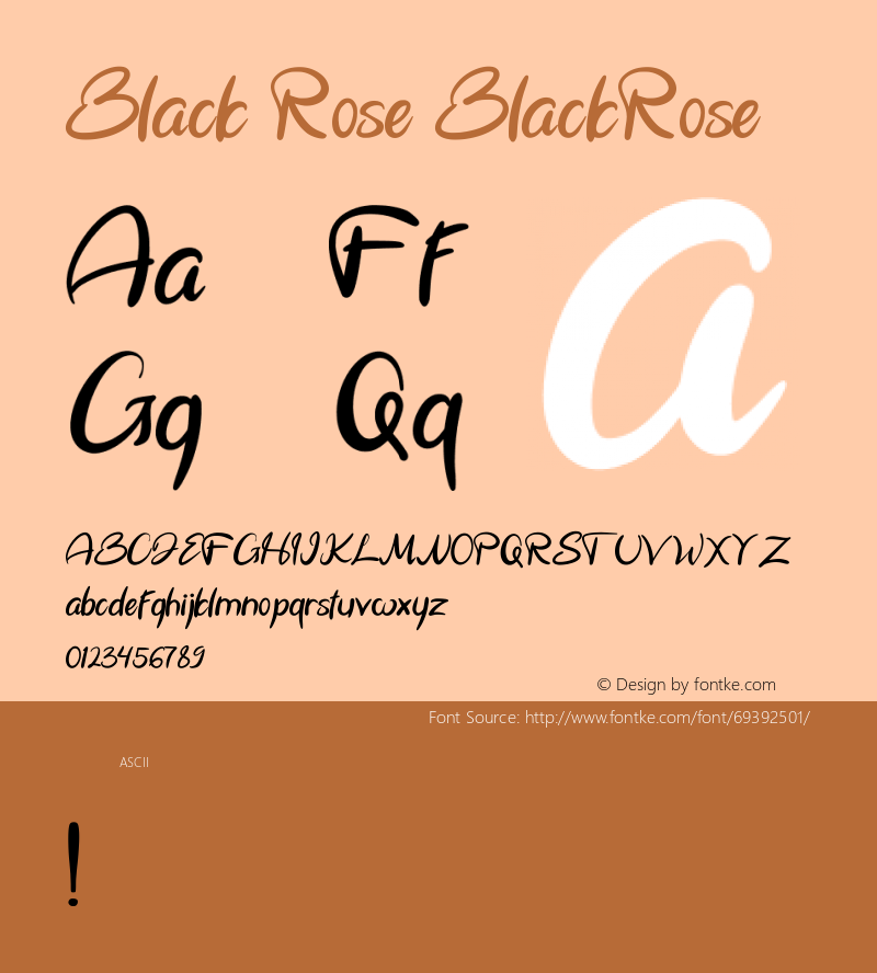 Black Rose Version 001.000 Font Sample
