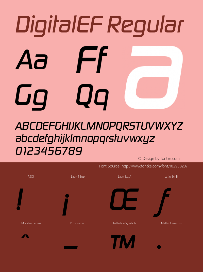 DigitalEF Regular 001.000 Font Sample