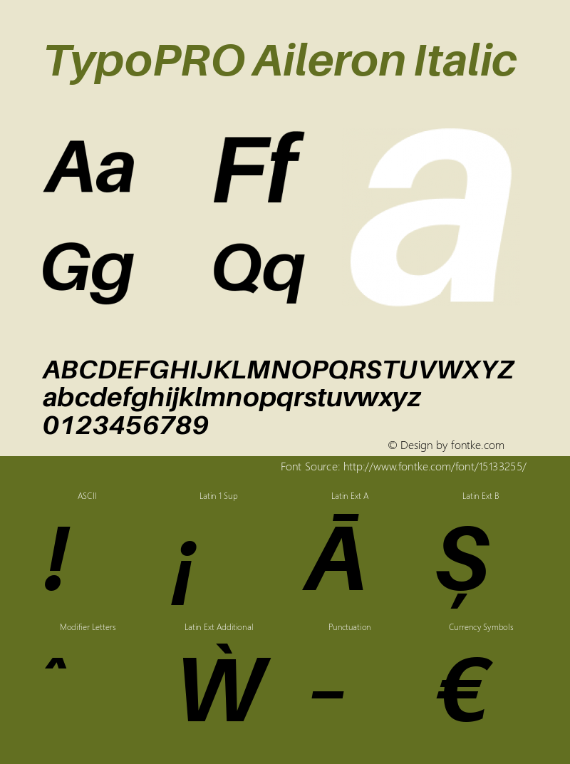 TypoPRO Aileron Italic Version 1.000;PS 001.000;hotconv 1.0.70;makeotf.lib2.5.58329 Font Sample