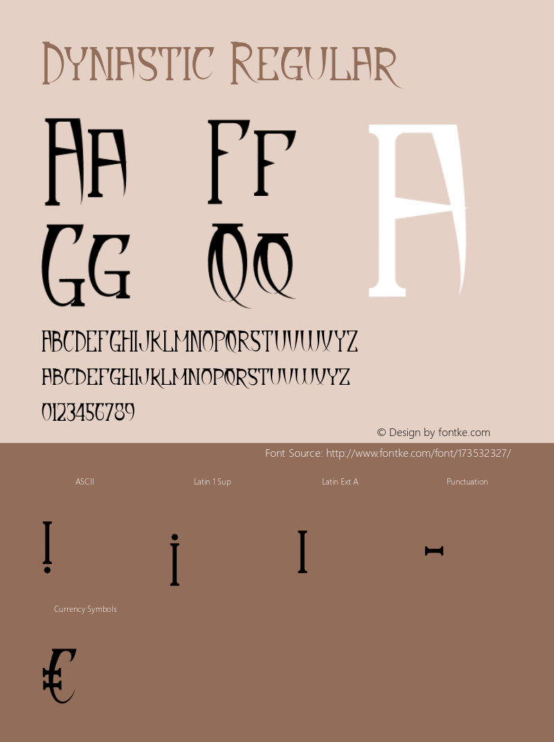 Dynastic Version 1.006;Fontself Maker 3.5.4图片样张