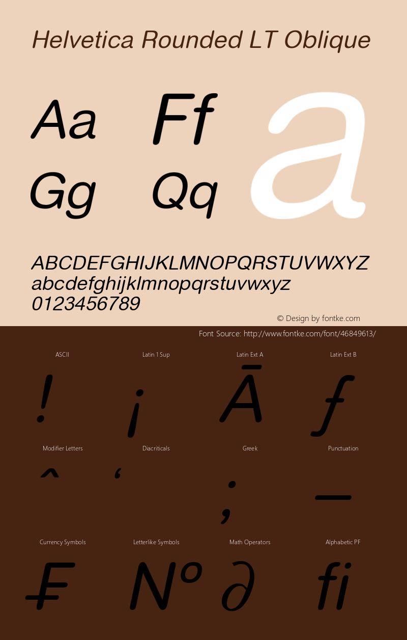 Helvetica Rounded LT Oblique Version 1.00;November 20, 2019;FontCreator 12.0.0.2547 32-bit Font Sample