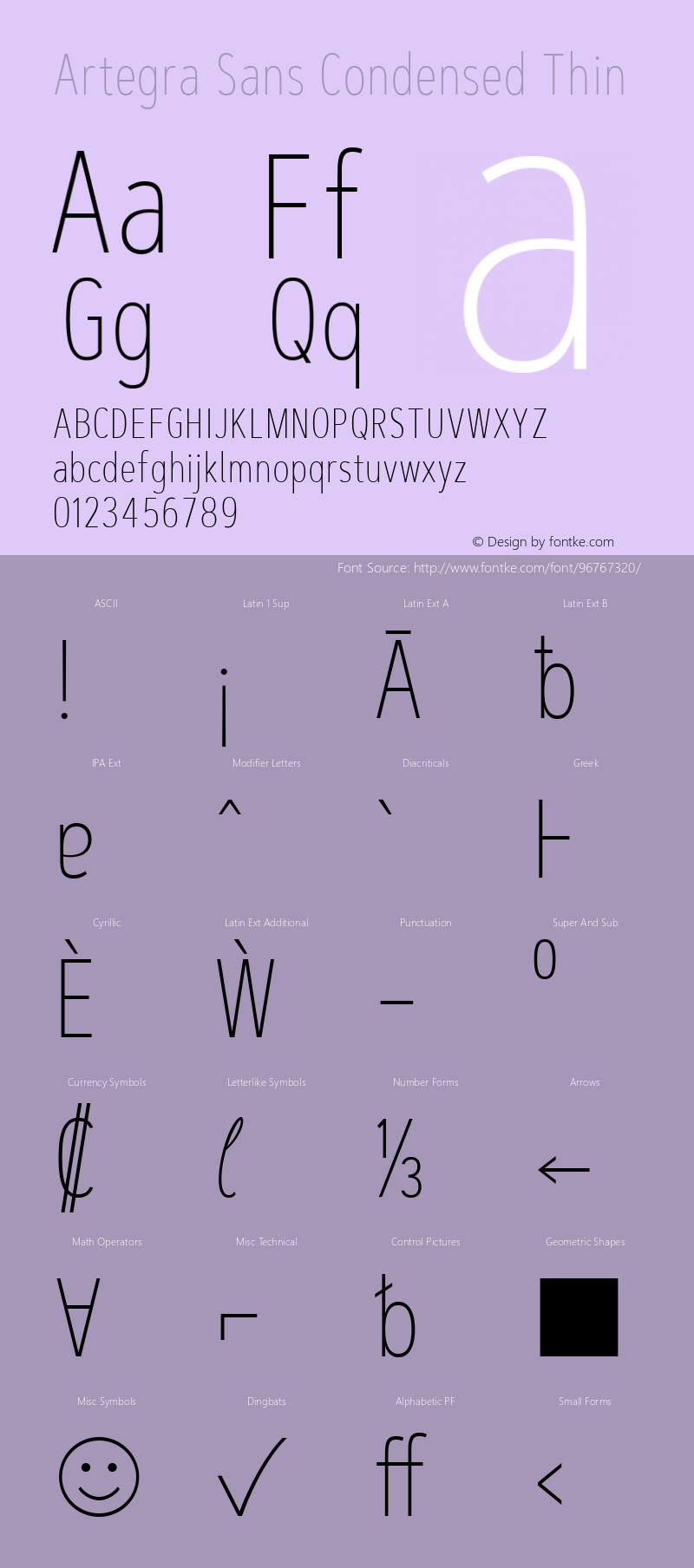 Artegra Sans Condensed Thin 1.006 Font Sample