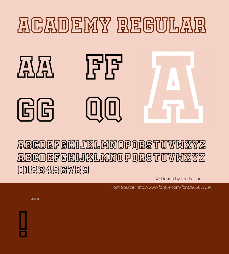 Academy Regular Version 1.000 Font Sample