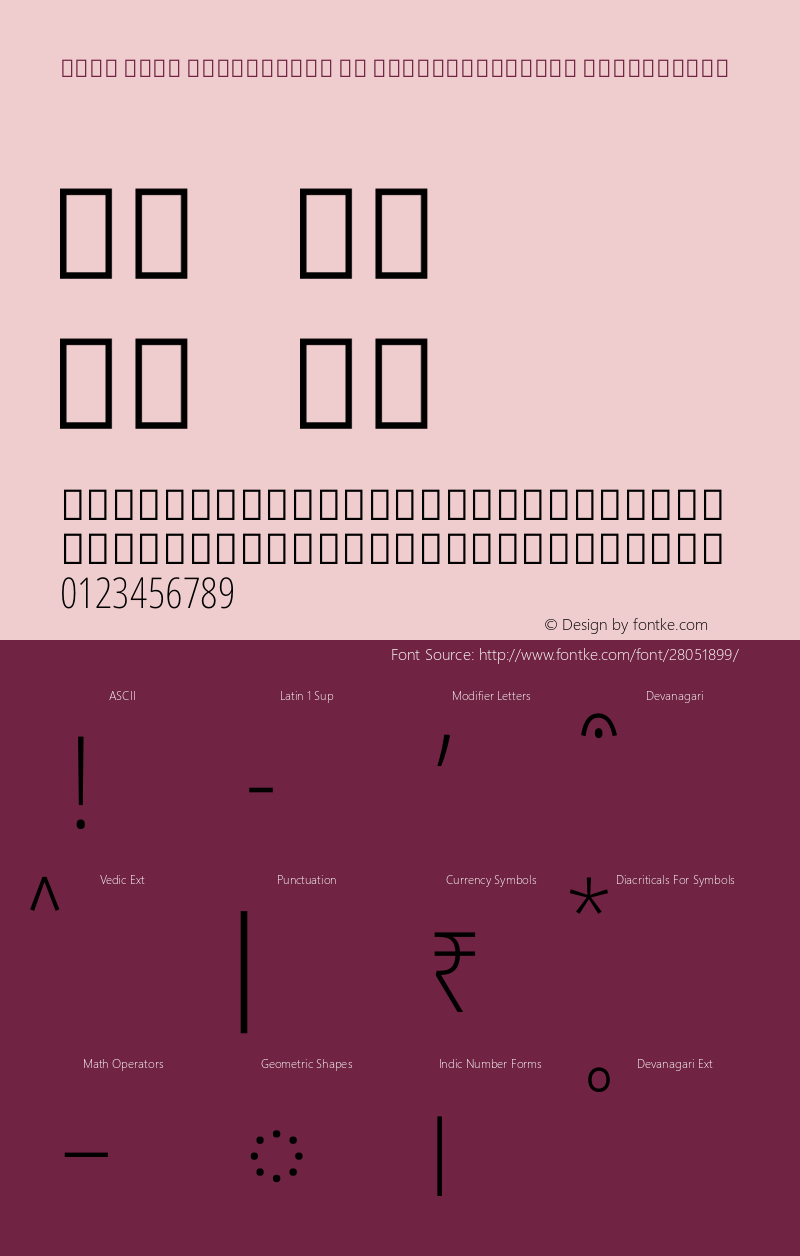 Noto Sans Devanagari UI ExtraCondensed ExtraLight Version 2.000 Font Sample