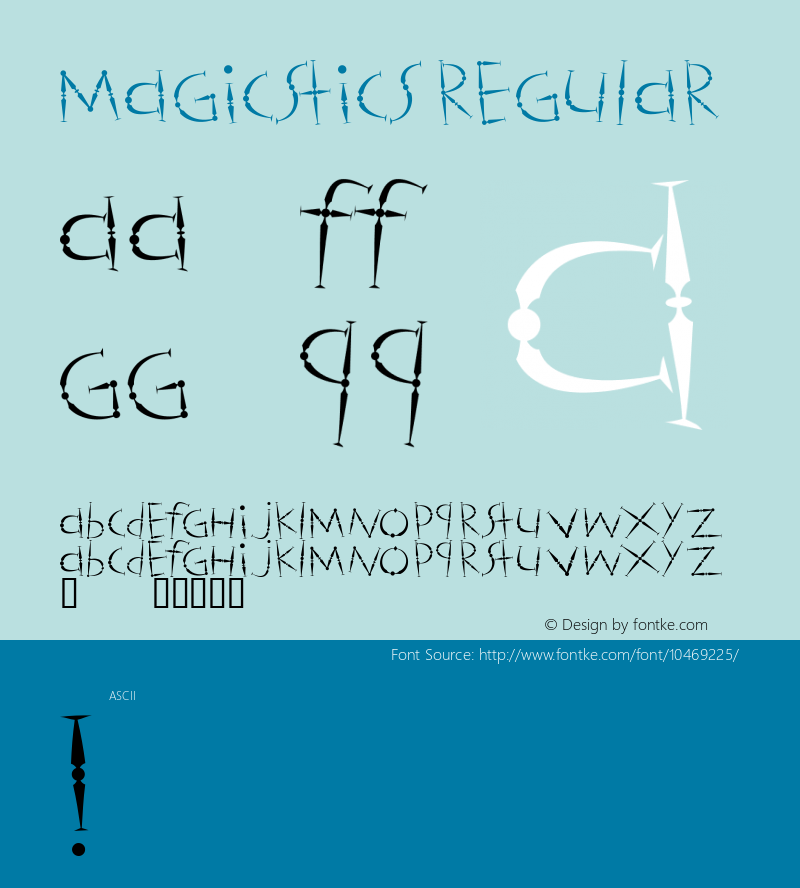 Magicstics Regular Version 1.6 Font Sample