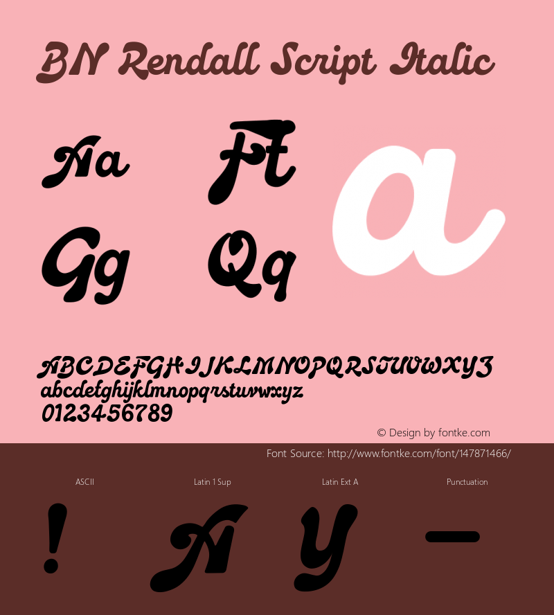 BN Rendall Script Cursive Version 1.014;Fontself Maker 3.5.1 Font Sample