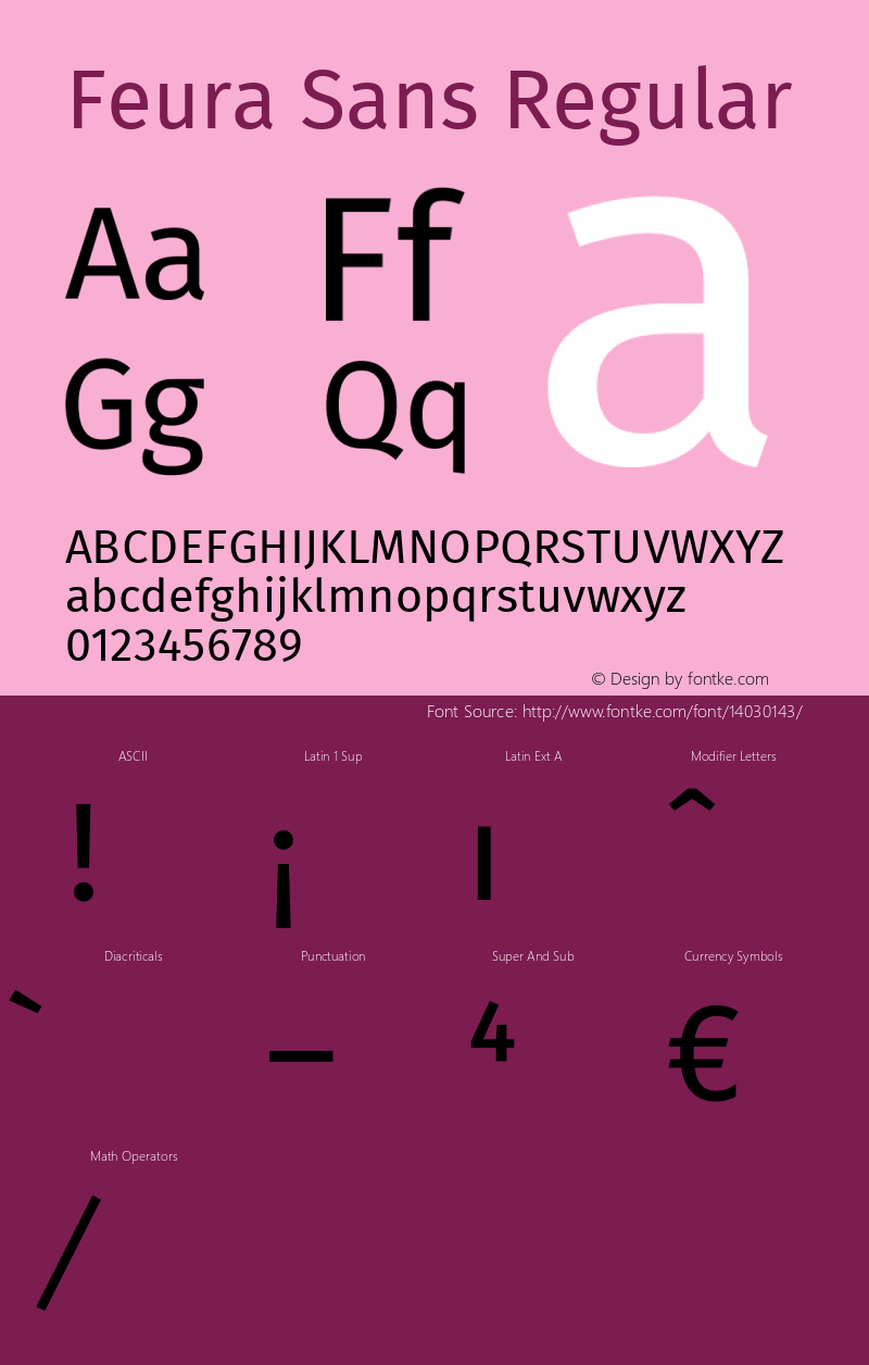 Feura Sans Regular Version 1.001 Font Sample