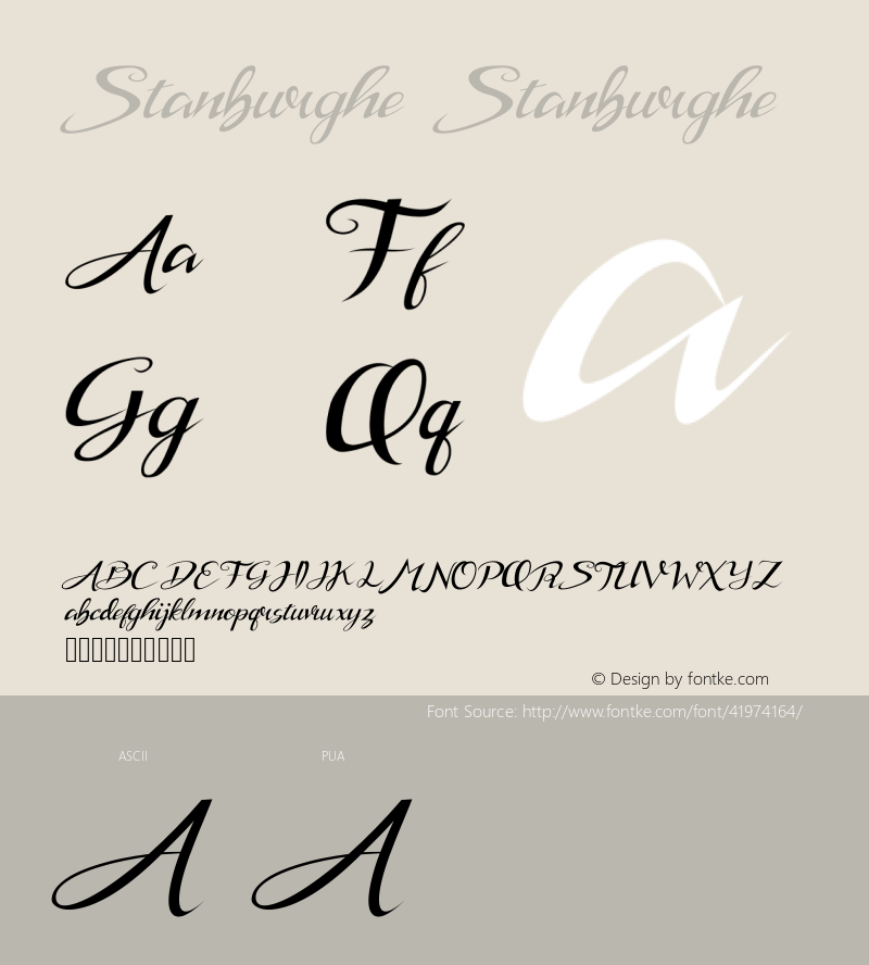 Stanburghe Version 001.000 Font Sample