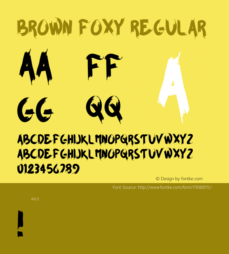 BROWN FOXY Regular Version 1.000 Font Sample