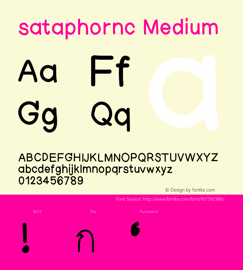 sataphornc Version 001.000 Font Sample