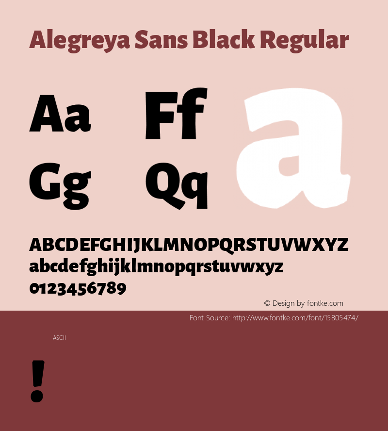 Alegreya Sans Black Regular Version 1.000;PS 001.000;hotconv 1.0.70;makeotf.lib2.5.58329 DEVELOPMENT; ttfautohint (v1.4.1) Font Sample