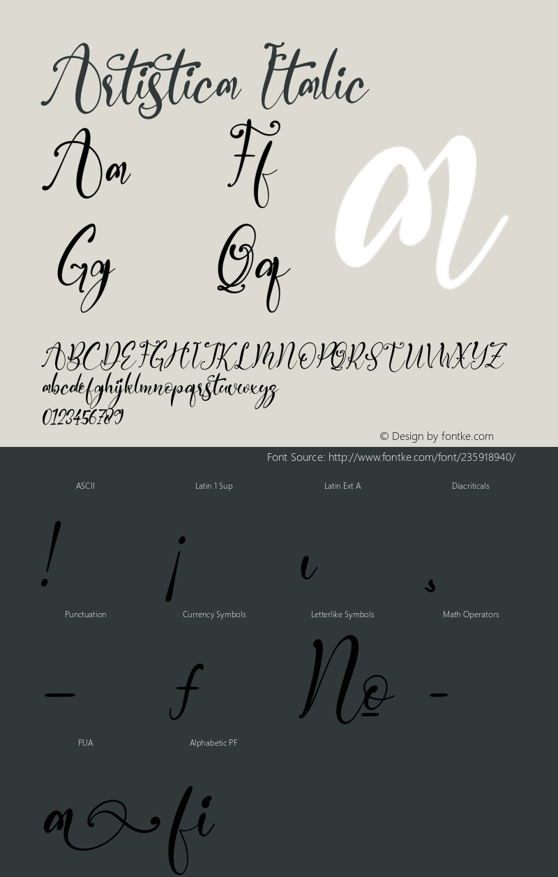 Artistica Italic Version 1.00;August 12, 2021;FontCreator 13.0.0.2683 64-bit图片样张