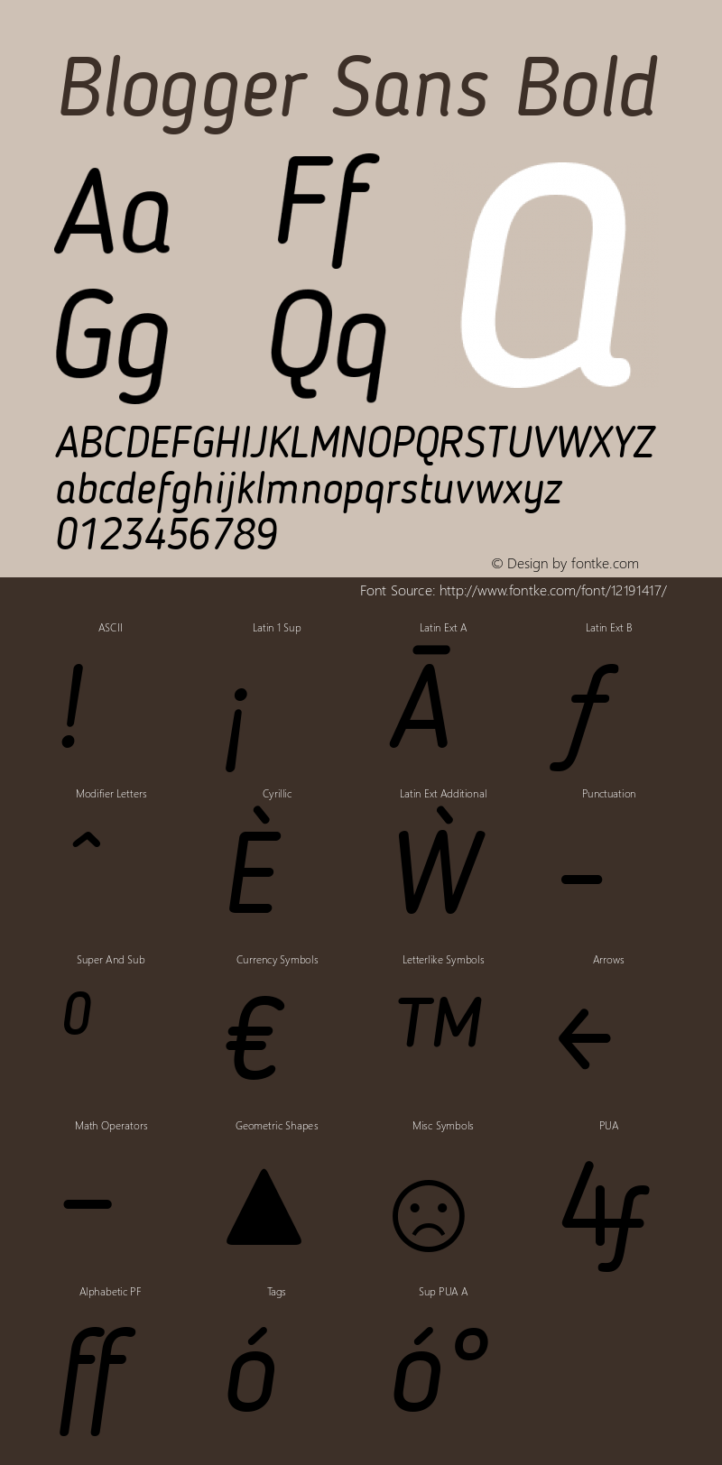 Blogger Sans Bold 1.21; CC 4.0 BY-ND Font Sample