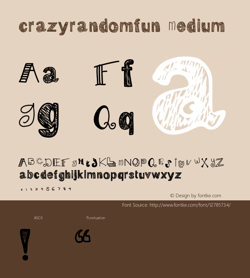 crazyrandomfun Medium Version 001.000 Font Sample