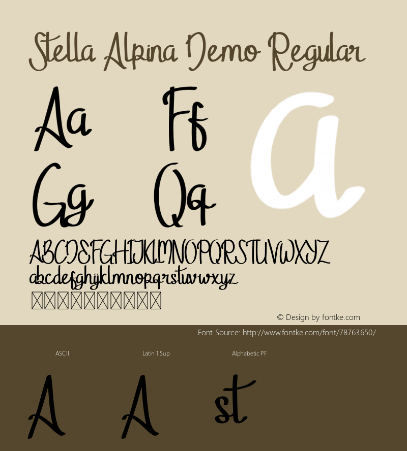Stella Alpina Demo Version 1.002;Fontself Maker 3.1.2 Font Sample
